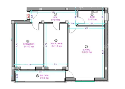 De vanzare apartament cu 2 camere decomandate si balcon etaj 1 zona Semaforului Sibiu - foto 4
