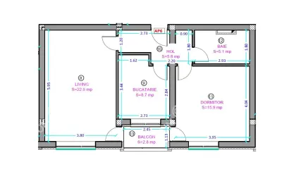 De vanzare apartament cu 2 camere decomandate etaj 1 zona Semaforului Sibiu - foto 4
