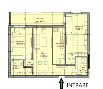 De vanzare apartament la cheie de 3 camere cu 2 bai si balcon zona Veterani - foto 6