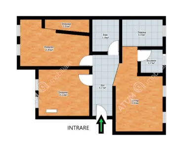 De inchiriat apartament cu 3 camere decomandate si 2 balcoane amplasat la etaj intermediar 1 in zona centrala din Sibiu - foto 7