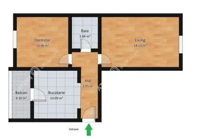 De vanzare apartament cu 2 camere decomandate balcon si pivnita zona Strand din Sibiu - foto 7
