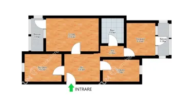 Apartament cu 3 camere decomandate si 2 balcoane de vanzare in zona Valea Aurie din Sibiu - foto 9