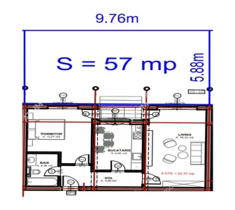 Apartament la alb de vanzare cu 2 camere si gradina proprie 57 mp zona Doamna Stanca Selimbar - foto 7