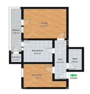 Apartament de vanzare cu 2 camere decomandate balcon si parcare zona Mihai Viteazul din Selimbar - foto 6