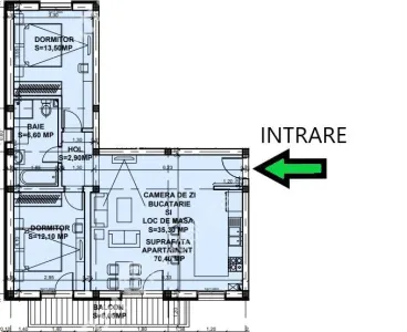 De vanzare apartament la cheie 70 mp 3 camere balcon parcare zona Dna Stanca/Selimbar - foto 8