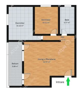 De vanzare apartament cu 3 camere decomandate balcon si loc parcare situat in zona Piata Cluj din Sibiu - foto 7