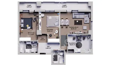 De vanzare apartament de 3 camere decomandate cu 2 bai si loc de parcare in zona Calea Surii Mici - foto 8