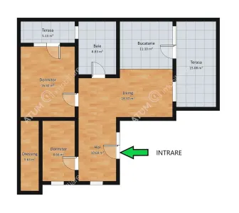 De inchiriat apartament modern de 3 camere si 2 terase in zona Calea Dumbravii din Sibiu - foto 7