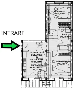 Apartament de 3 camere cu balcon si loc de parcare in zona Doamna Stanca din Selimbar - foto 5