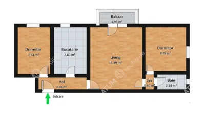 De vanzare apartament cu 3 camere balcon si pivnita situat in zona Vasile Aaron din Sibiu - foto 7