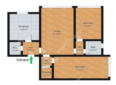 De vanzare apartament mobilat si utilat cu 3 camere 2 bai pivnita situat in zona Turnisor din Sibiu - foto 9