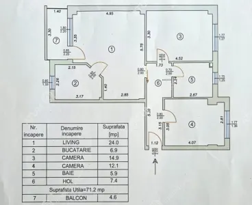 De vanzare apartament cu 3 camere si balcon la etajul 2 zona Turnisor din Sibiu - foto 9