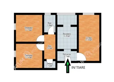 De vanzare apartament cu 3 camere decomandate balcon si pivnita in zona Vasile Aaron din Sibiu - foto 7