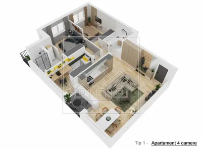 Ap 4 camere, 2 balcoane, et intermediar, lift, Doamna Stanca - foto 6