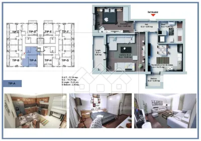 Ap. decomandat, 2 camere, 2 balcoane, bloc nou, lift - foto 4