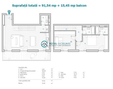 Royal Imobiliare - Vanzare apartament 3 camere tip duplex - foto 17