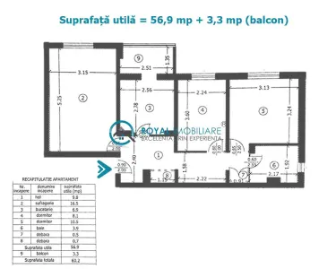 Royal Imobiliare - Vanzare apartament 3 camere in zona 9 Mai - foto 12
