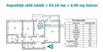 Royal Imobiliare - Vanzare apartament 3 camere zona Republicii - foto 9