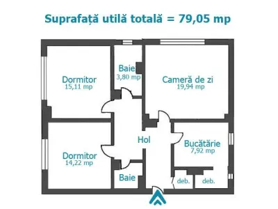 Royal Imobiliare - Vanzare apartament 3 camere zona Cantacuzino - foto 7