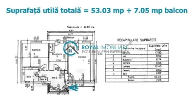 Royal Imobiliare - Vanzare apartament 2 camere zona Piata Mihai Viteazu - foto 22