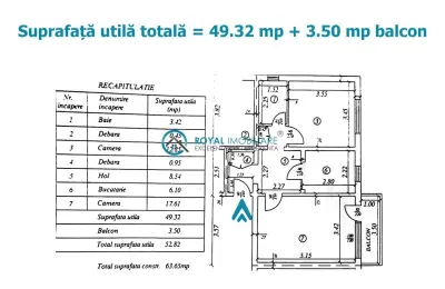 Royal Imobiliare - Vanzare apartament 2 camere zona Lamaita - foto 6