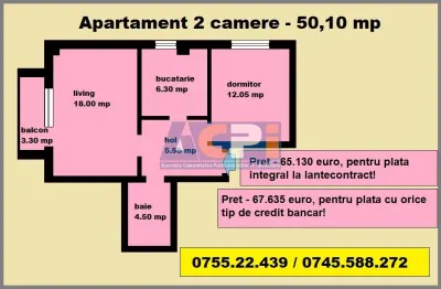 Apartament 2 camere decomandat, Panoramic Valea Adanca, 50 mp, model nou - foto 2