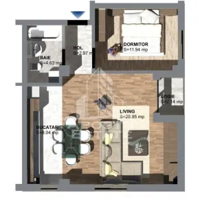 Apartament cu 2 camere open space Torontalului - foto 14