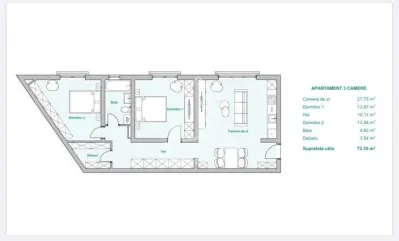 Apartament 3 camere, bloc nou, zona Plopi Timisoara - foto 15