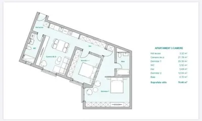 Apartament 3 camere, bloc nou, zona Plopi Timisoara - foto 19